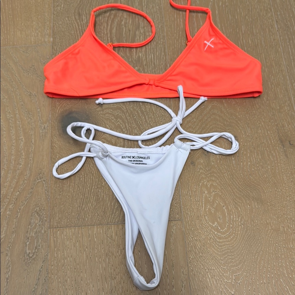 Boutine LA Orange and White Bikini Swimwear
